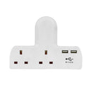 Securlec T-Shape 2 Way Adaptor With 2 USB points