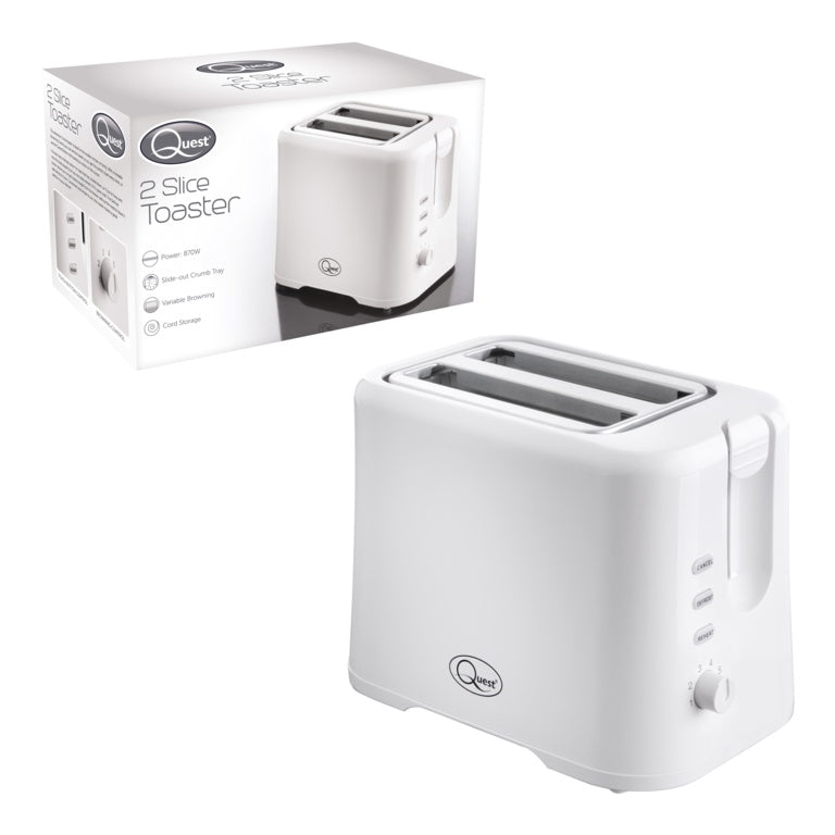 Quest 2 Slice Toaster in White