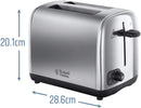 Russell Hobbs Stainless Steel Brushed/Polished Toaster 2 Slice