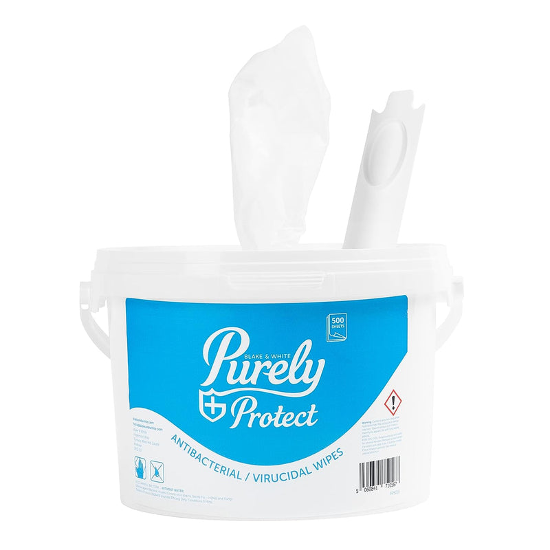 Blake & White PP5016 Purely Protect Antibacterial & Virucidal Wipes | Tub x 500