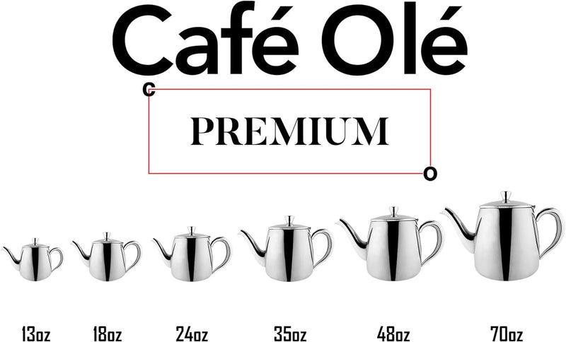 Café Ole Premium Teaware Teapot LARGE 70oz /3.5 Pint