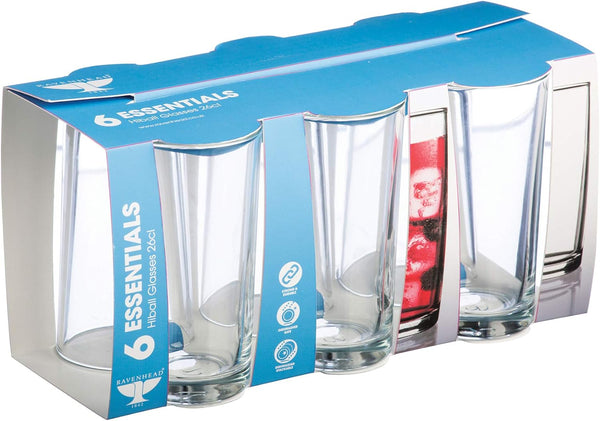 Ravenhead Essentials Sleeve Of 6 Hi-ball Glasses 26cl/9oz