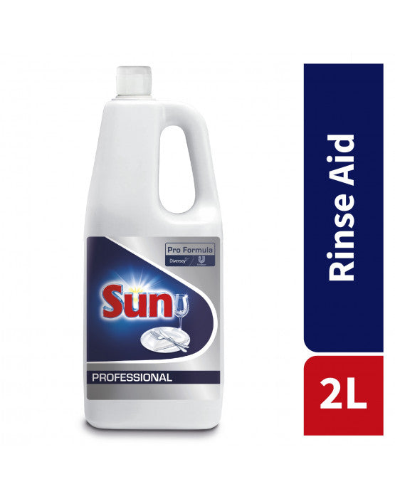 Sun Professional Streak Free Rinse Aid 2 Litre Highly Concentrated solution for Great Value.