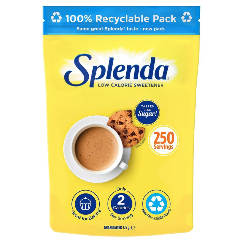 Splenda Sweetener Granules 125g, New Eco Friendly Packaging.