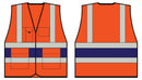 Orange Executive Vest With Navy Blue Band Med