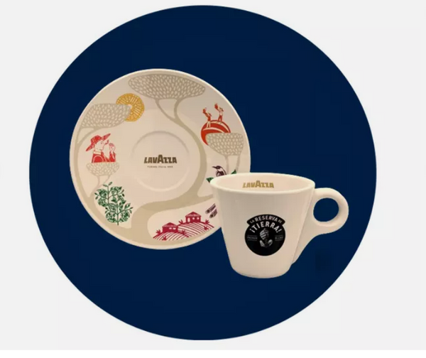 New Lavazza Tierra Espresso Coffee Cup & Saucer 4oz