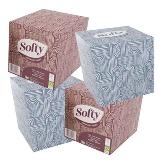 Softy 2ply White Cosmetic Cube Tissues 70's by Janit-X