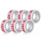 Fragile White & Red Packaging Tape Rolls 48mmx66m {6 Rolls}