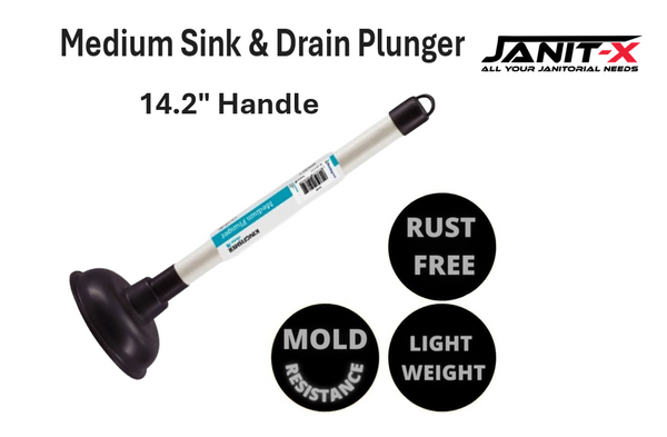 Sink & Drain Plunger Extended Handle {14.2" / 36cm} & 4.5" Cup