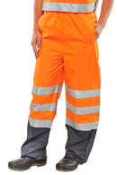 Beeswift Belfry Two-Tone Hi-Vis Waterproof Trousers - {ALL COLOURS / SIZES}