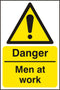 Danger Men At Work Sign White/Yellow 200X300mm Box 5's