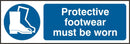 Protective Footwear Must Be Worn Sign White/Blue 300X100mm Box 5's