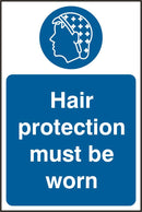 Hair Protection Sign White/Blue 200X300mm Box 5's