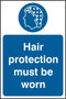 Hair Protection Sign White/Blue 200X300mm Box 5's