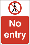 No Entry Sign White/Red 200X300mm Box 5's