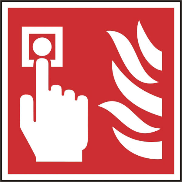 Beeswift Fire Alarm Call Point Sign Self Adhesive Red 100X100mm