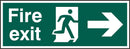 Beeswift Fire Exit Right Arrow Sign Rigid Pvc Green 400X150mm Box 5's