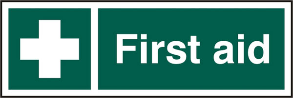 First Aid Rigid Pvc Sign Green 300X100mm Box 5's