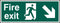 Beeswift Fire Exit Down Right Arrow Sign Rigid Pvc Green 400X150mm Box 5's