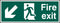 Beeswift Fire Exit Down Left Arrow Sign Rigid Pvc Green 400X150mm Box 5's