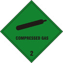 Compressed Gas Sign Green 200X200mm