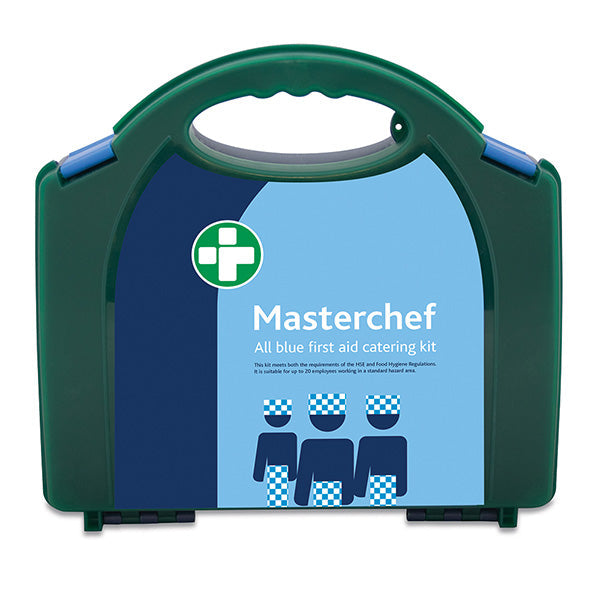 Masterchef 20 Person All Blue Catering First Aid Kit In Aura Box Green 550X320X355mm