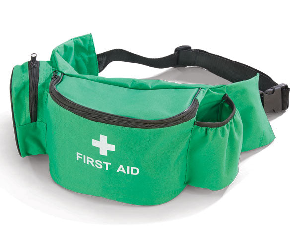 Click Medical First Aid Bum Bag With Extra Pockets Small Green