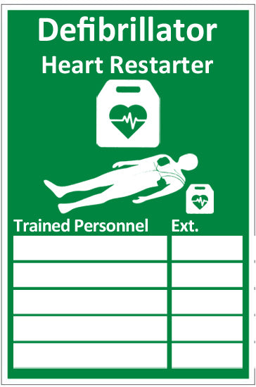 Click Medical Aed Trained Personnel Sign Rigid Plastic Green 20X30Cm