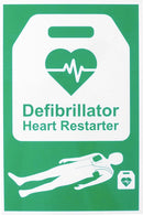 Click Medical External Defibrillation Sign Rigid Plastic Green 20X30Cm