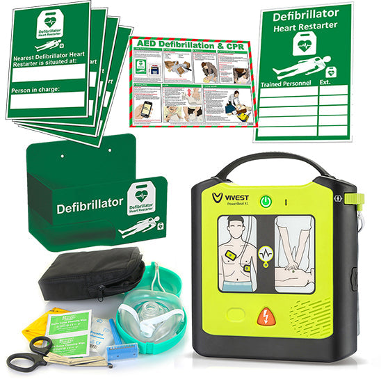 Vivest Power Beat Semi Automatic Defibrillator Indoor Package Green