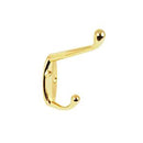 2 Pc Piece Brass Plated Hat And Coat Hook Hooks