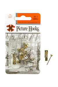 X Picture Hooks No.1 Brass Plated 5 Pack Blister - 12822