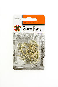 X Assorted Screw Eyes Brass Plated 24 Pack Blister 12842