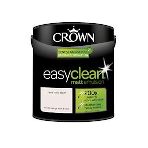 2.5L Crown Easy Clean Matt Emulsion Multi Surface Paint – Creme De La Rose