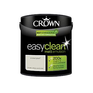 2.5L Crown Easy Clean Matt Emulsion Multi Surface Paint – Smoked Glass