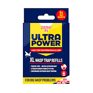 Zero In Ultra Power Xl Wasp Trap Refill Sachet – 4G X 6 Attracts Wasps Outdoor Use, Poison-Free