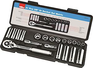 21Pc 3/8" Drive Socket Set Metric