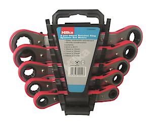 Hilka 11505002 5 Pce Metric Ratchet Ring Spanner Set, Multi, Set Of 5 Pieces