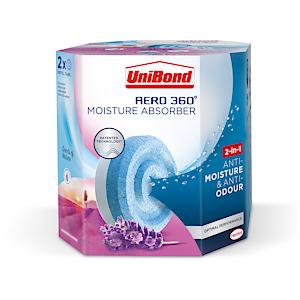 Unibond Aero 360 Moisture Absorber Lavender Garden Refill Tab Twin Pack (2 X 450G)