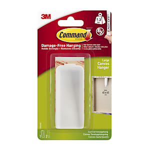 3M Command Plastic Coated White Canvas Picture Hanger 3 Lb. Plastic 1 Pk