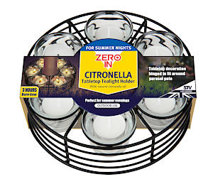 Zero In Citronella Parasol Tealight Holder, Clips To Pole