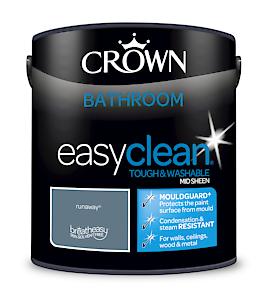 2.5L Crown Easyclean Bathroom Mid-Sheen Emulsion Multi Surface Paint With Mouldguard+ – Runaway