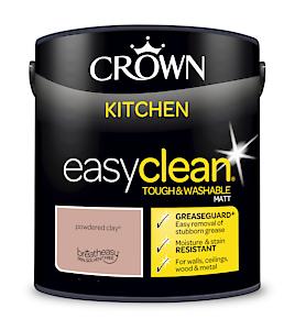 2.5L Crown Easyclean Kitchen Matt Emulsion Multi Surface Paint – Powdered Clay