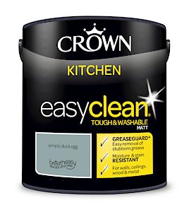 2.5L Crown Easyclean Kitchen Matt Emulsion Multi Surface Paint – Simply Duck Egg