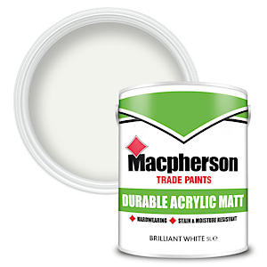 5L Macpherson Durable Acrylic Matt  Emulsion Pure Brilliant White