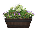 Fixtures Barrel Design Dark Brown Large Trough L50cm x W25.5cm x H19.5cm