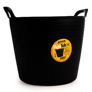 Xtrade Flexitub Black 25L Recycled | Building Site | Garden Clearing | Stables