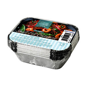 12 X Aluminium Foil Container With Lids Dish - 32 Mm X 123Mm X 94Mm