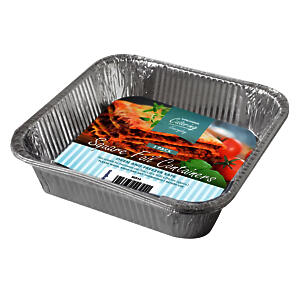 3 Square Foil Containers (205 X 205 X 47Mm)