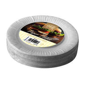 100PK 7 INCH WTE PAPER PLATES